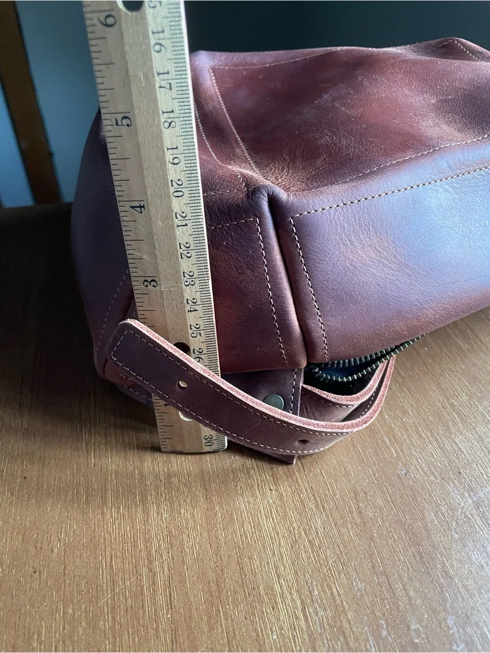 Leather Structured Mini Backpack Handmade